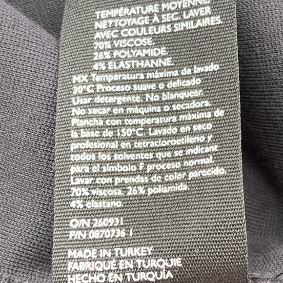 COS (XS) navy blue long-sleeve midi-dress with V-neck and zipper-back, like new. - Picture 14 of 16